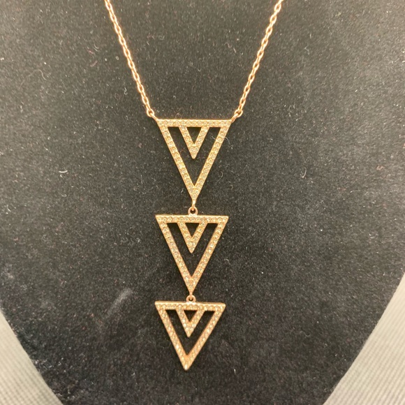 Rose Gold Triple Arrow Necklace - Picture 3 of 7
